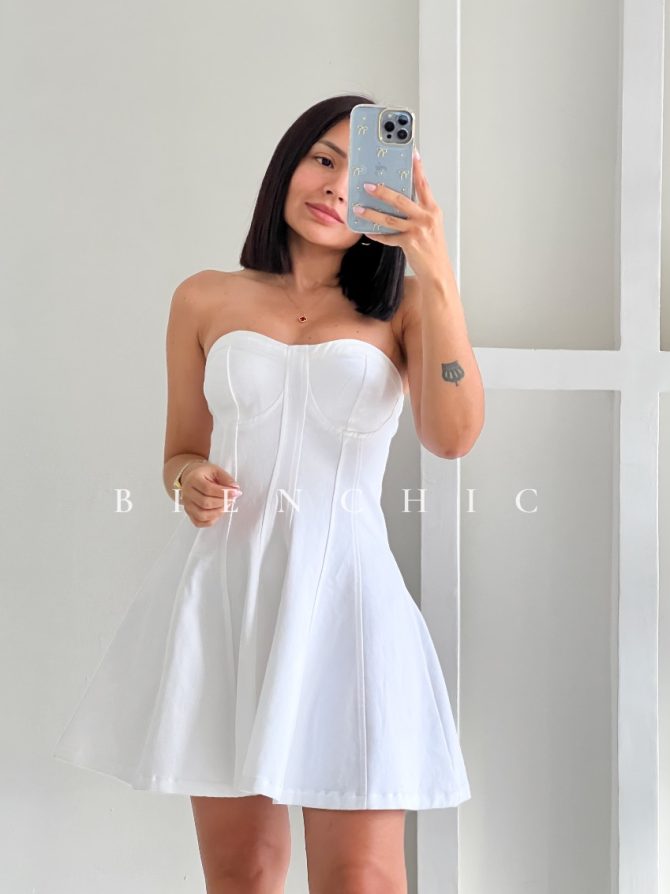 Vestido Blanco Strapple Grace