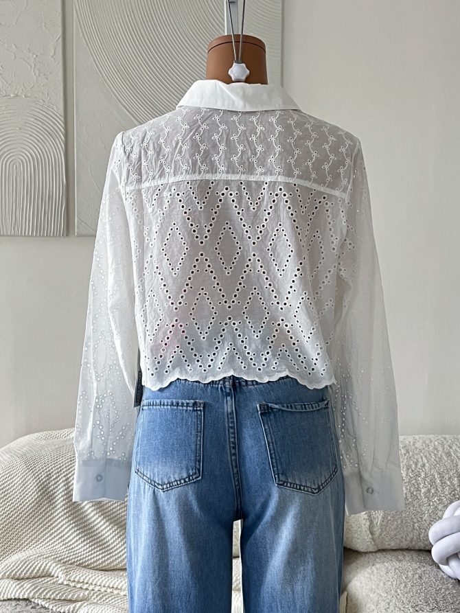 Camisa Blanca Crochet Farina