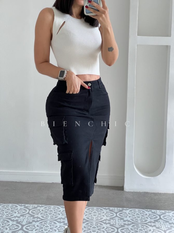 Falda midi cargo Roma