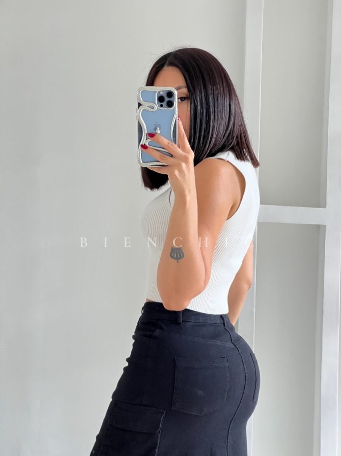 Blusa Blanca Tejida Linda