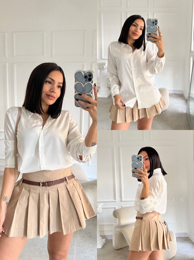 Falda Beige con Correa Cris MO7