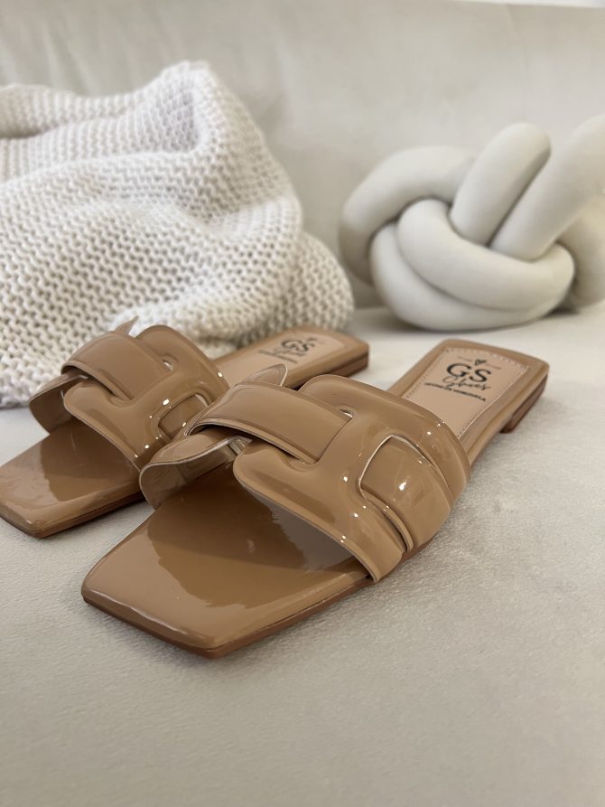 Sandalias flat Camel