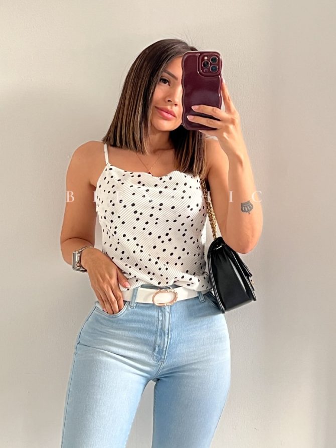 Camisa Satinada de Tiras Flavia