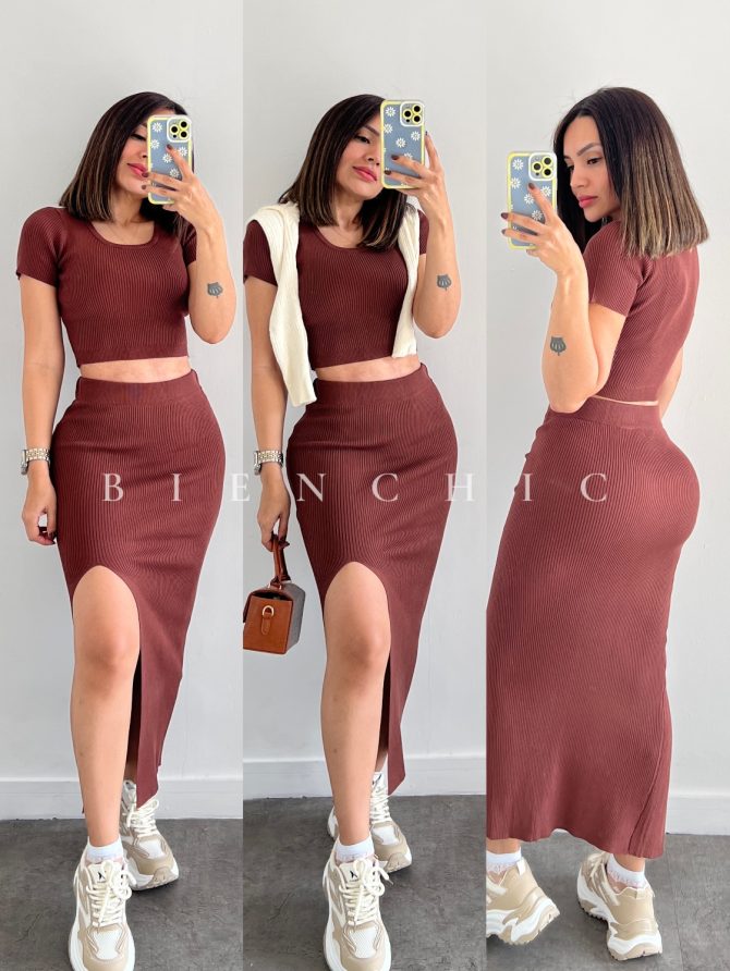 Conjunto (Set) Top y MaxiFalda Laura