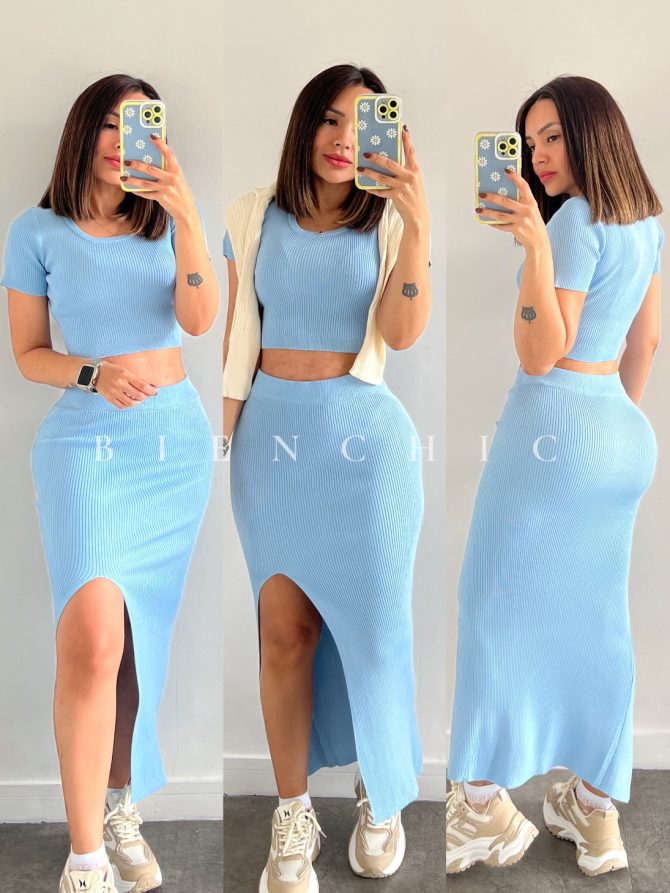 Conjunto (Set) Top y MaxiFalda Laura