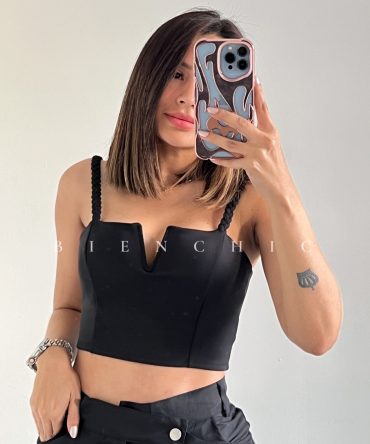 Bustier Negro Trenzas