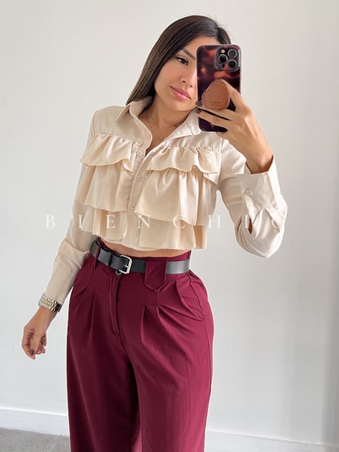 Camisa de vestir con Volados