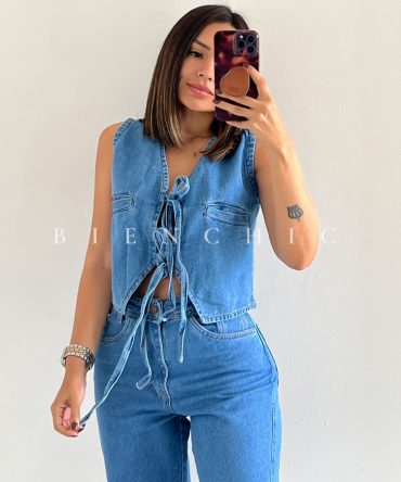 Chaleco lazos de Jeans Ysa