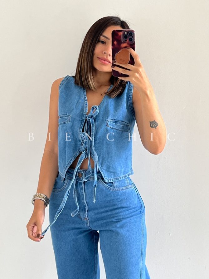 Chaleco lazos de Jeans Ysa