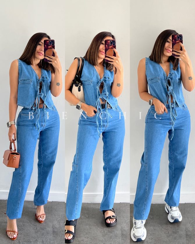 Chaleco lazos de Jeans Ysa