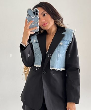 Blazer Negro Chaleco Alana