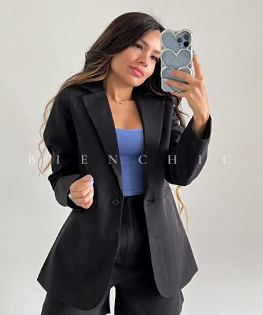 Blazer Negro Chaleco Alana
