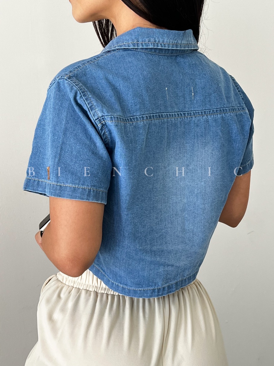Camisa Denim cargo Sophia S77 - Imagen 2