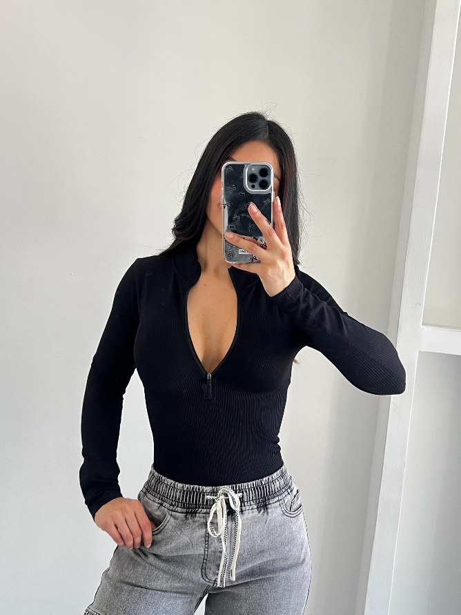 Body Negro Cierre Gisel