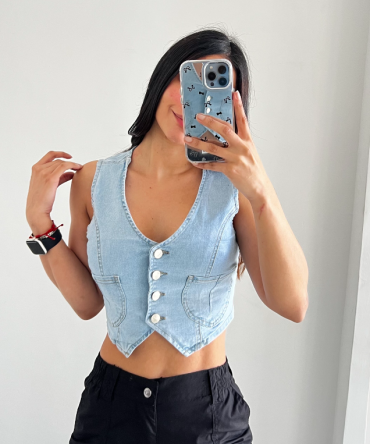 Chaleco Jean Botones Alexa