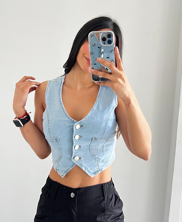 Chaleco Jean Botones Alexa