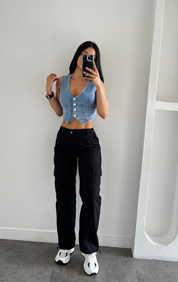 Chaleco Jean Botones Alexa - Imagen 4