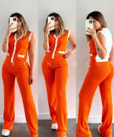 Set Tejido Naranja Aria