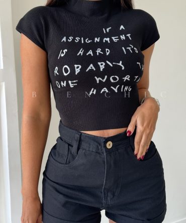 Top Letras Chloe Negro