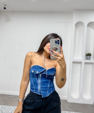 Top Strapless de Jeans Vero