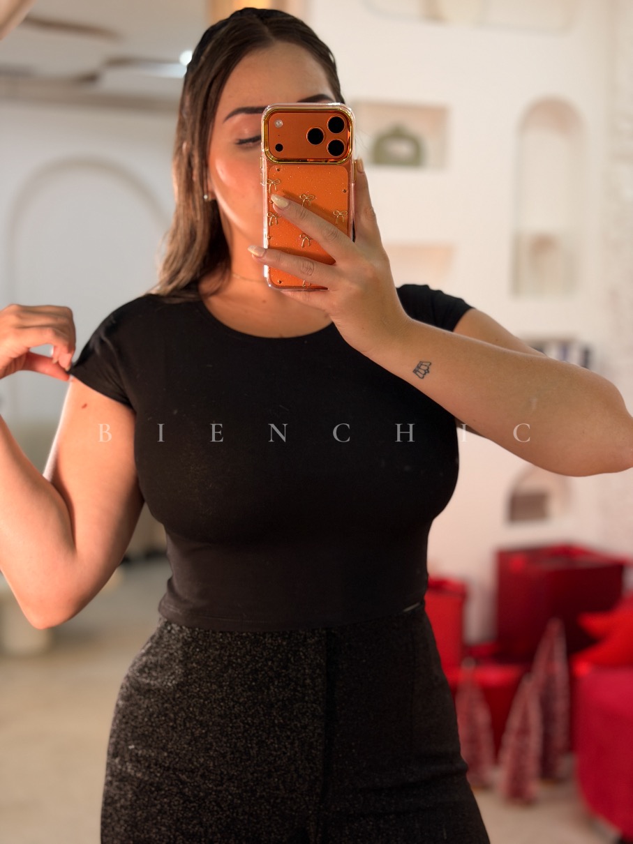 Top con Mangas Basic Negro - Imagen 3