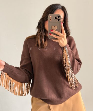 Suéter flecos leopard