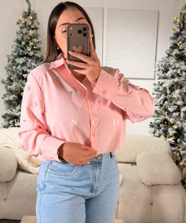 Camisa de Vestir con Piedreria