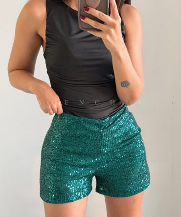 Short de Lentejuelas Verde