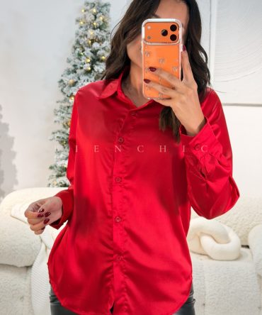 Camisa Satinada  Roja