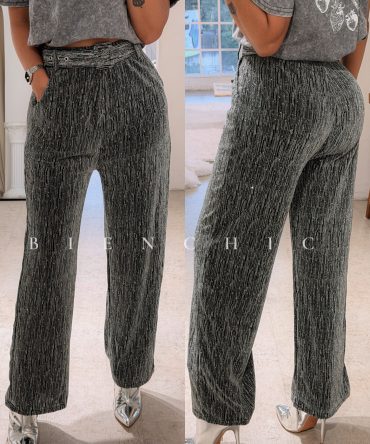 Pants de Cinturon Plateado
