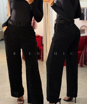 Pants de Cinturon con Brillos