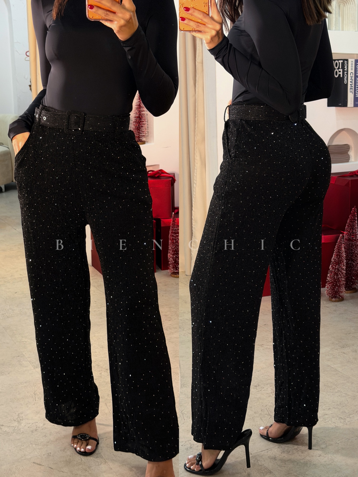 Pants de Cinturon con Brillos