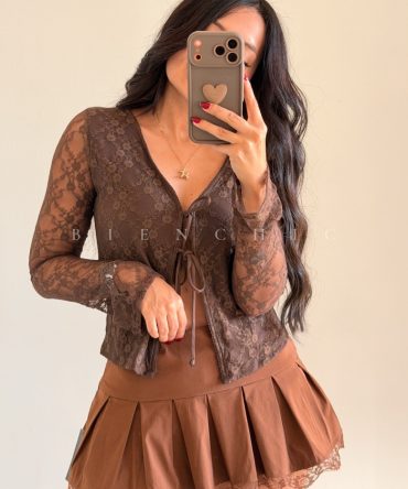 Blusa encaje Marrón