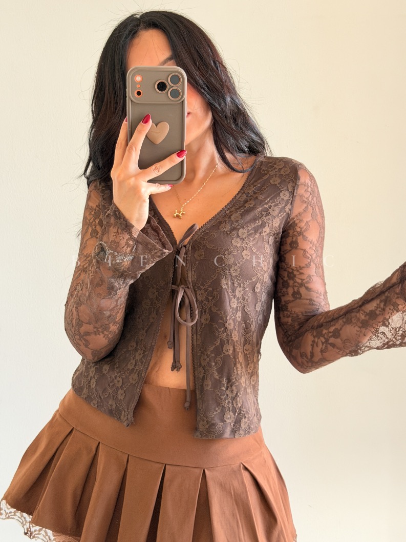 Blusa encaje Marrón - Imagen 4