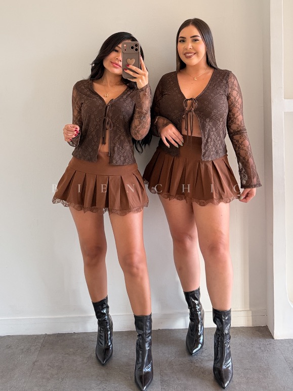 Blusa encaje Marrón - Imagen 3