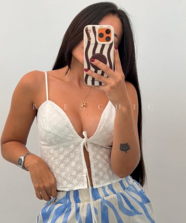 Top  Bordado Lili Blanco