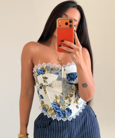 Corset de Flores Azul
