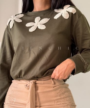 Sueter De Flores Bordado