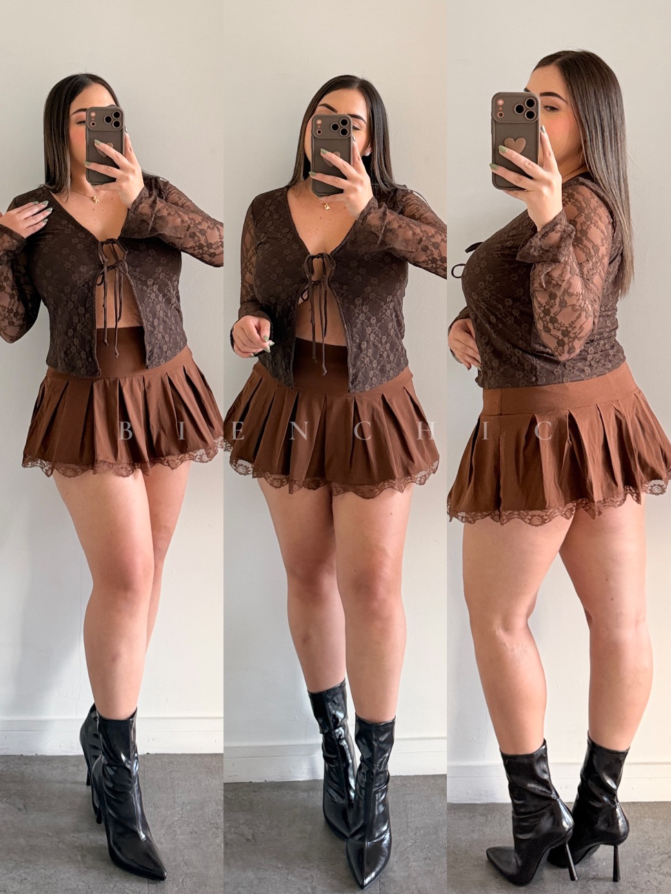 Blusa encaje Marrón - Imagen 5