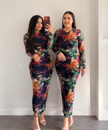 Maxivestido Mesh Estampado