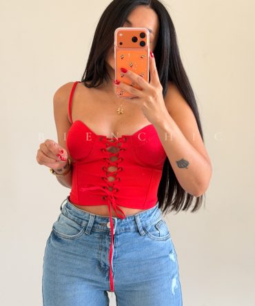 Bustier Rojo Trenzado Amira