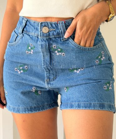 Short de Jeans Floreados