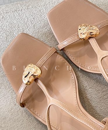 Sandalias Tacon Fino Cleo Beige