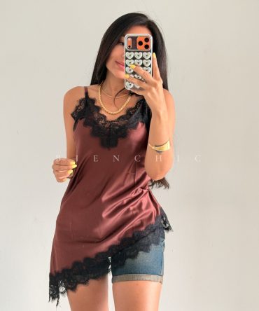 Vestido Lencero Sara Marrón