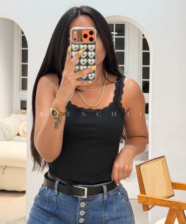 Body con Encanje Negro Gea