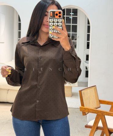 Camisa de vestir de mini Puntos