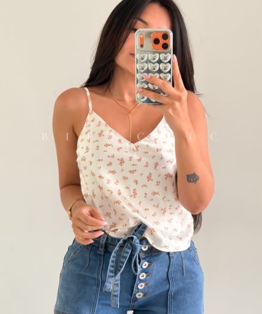 Top de Seda Floreado